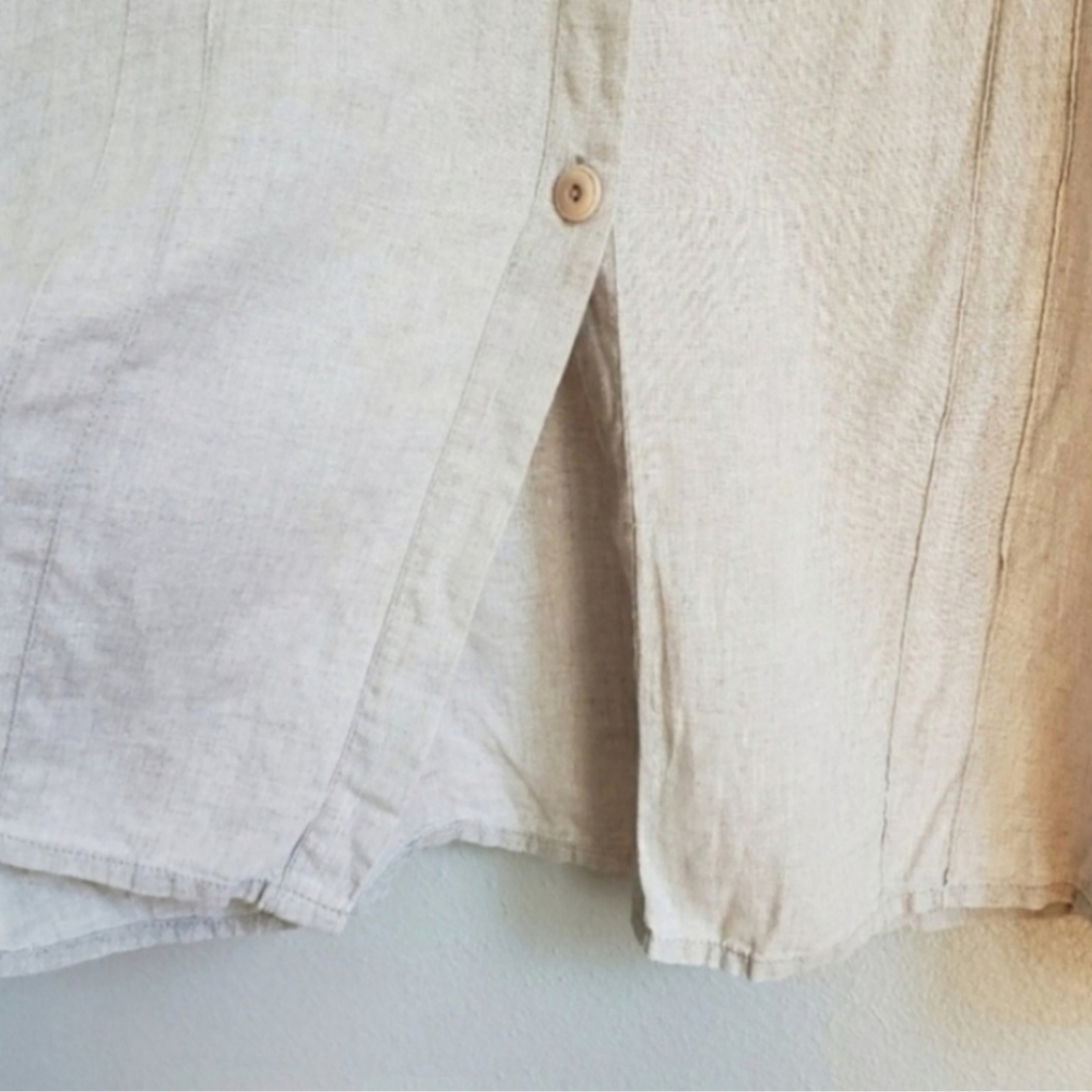 Flax Neutral Button Front Top / Tunic - image 4